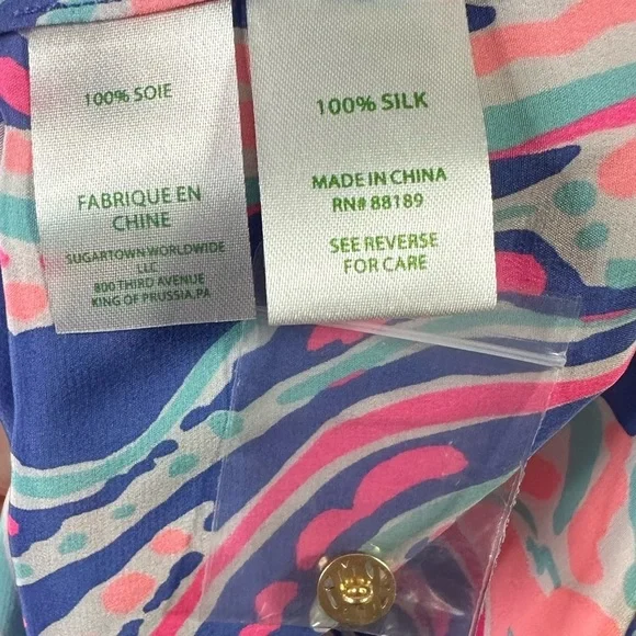 Lilly Pulitzer Elsa Jellies Be Jammin Iris Blue Blouse in Size Small *rare* - Picture 7 of 7